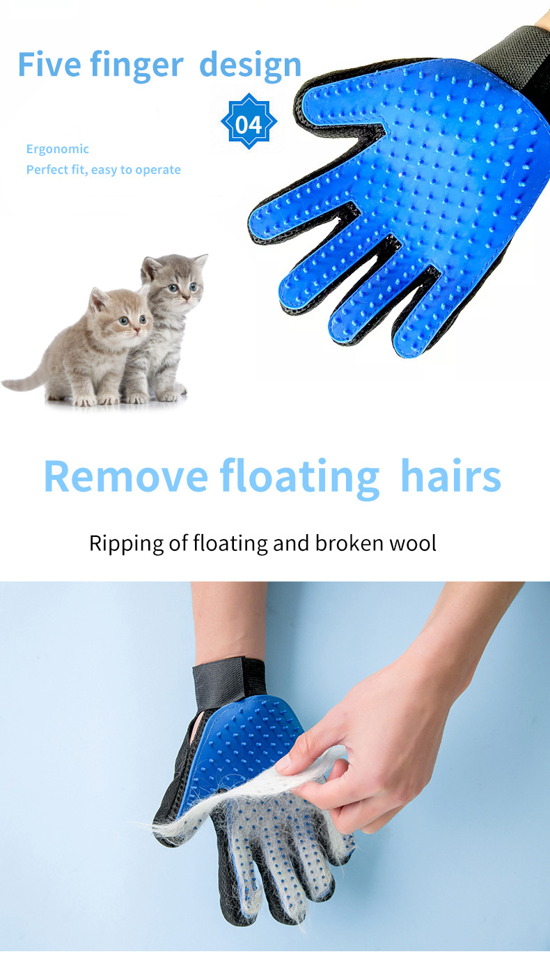 Rubber pet petting gloves, pet cleaning and bristle removal brushes, pet grooming petting gloves, cat and dog bathing products pic 20