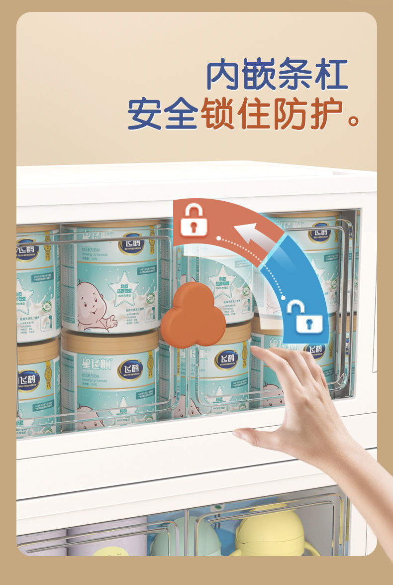 包邮免安装透明双开门折叠箱收纳柜子塑料加高大容量储物柜衣物整详情12