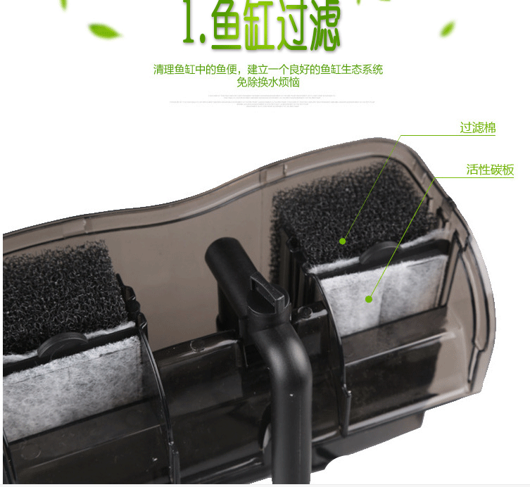 Fish tank HBL-701 wall mounted aquarium filter back mounted waterfall filter pic 3