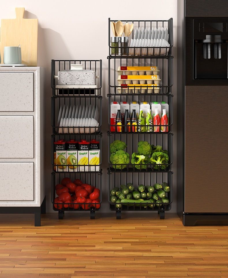 多层厨房落地置物架 家用移动小推车放蔬菜篮子零食架玩具收纳架详情13