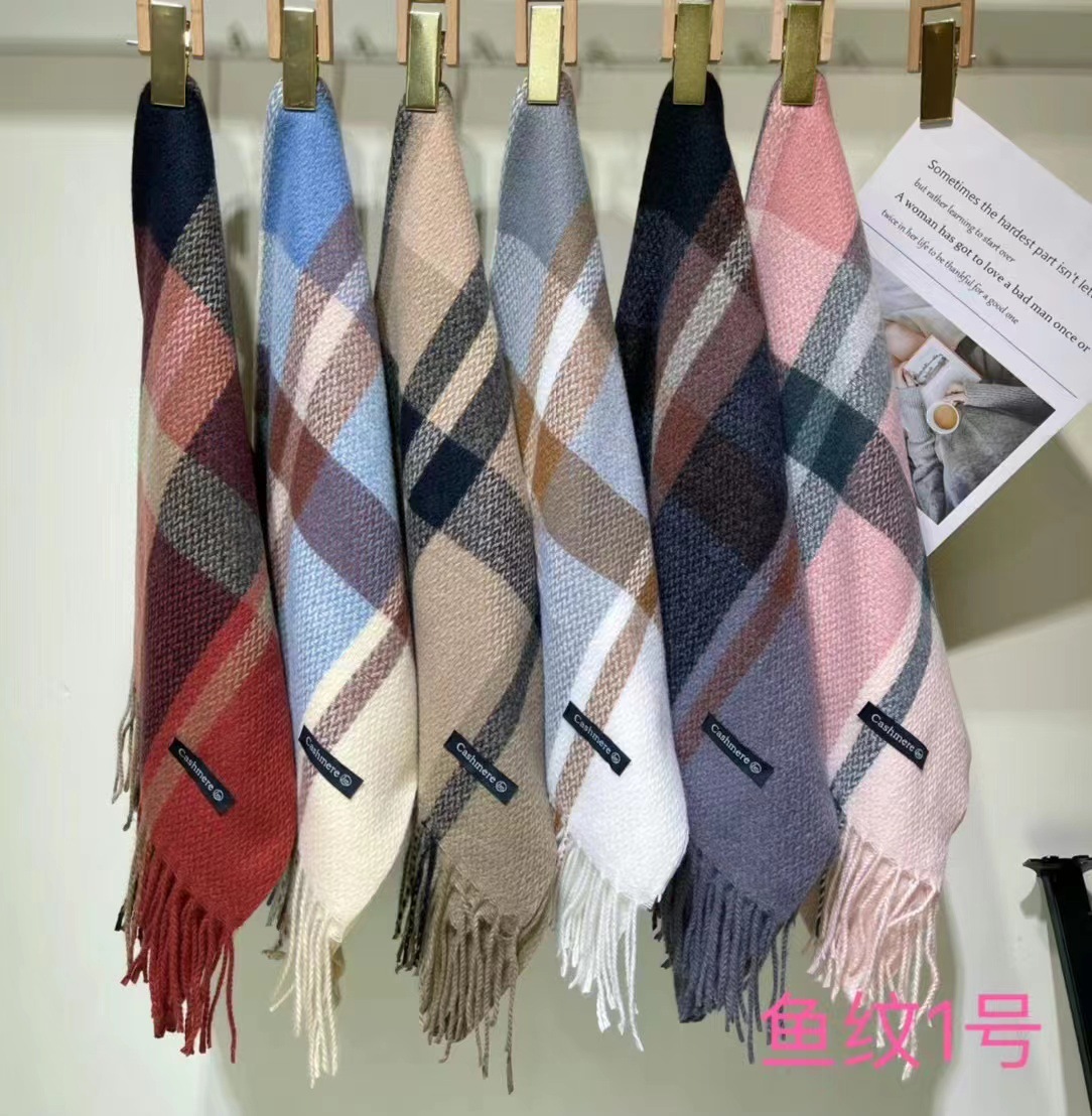 Check scarf Women 2023 Winter New style fashionable, versatile and warm imitation fashion cashmere scarf shawl factory wholesale pic 24