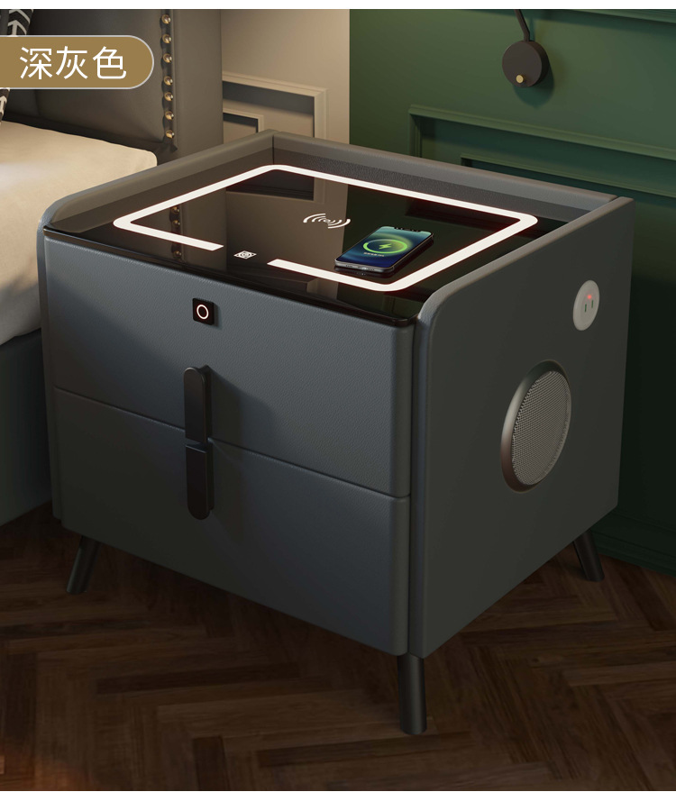 20362  智能床头柜简约现代多功能无线充电床边柜卧室轻奢意式网红储物柜详情17