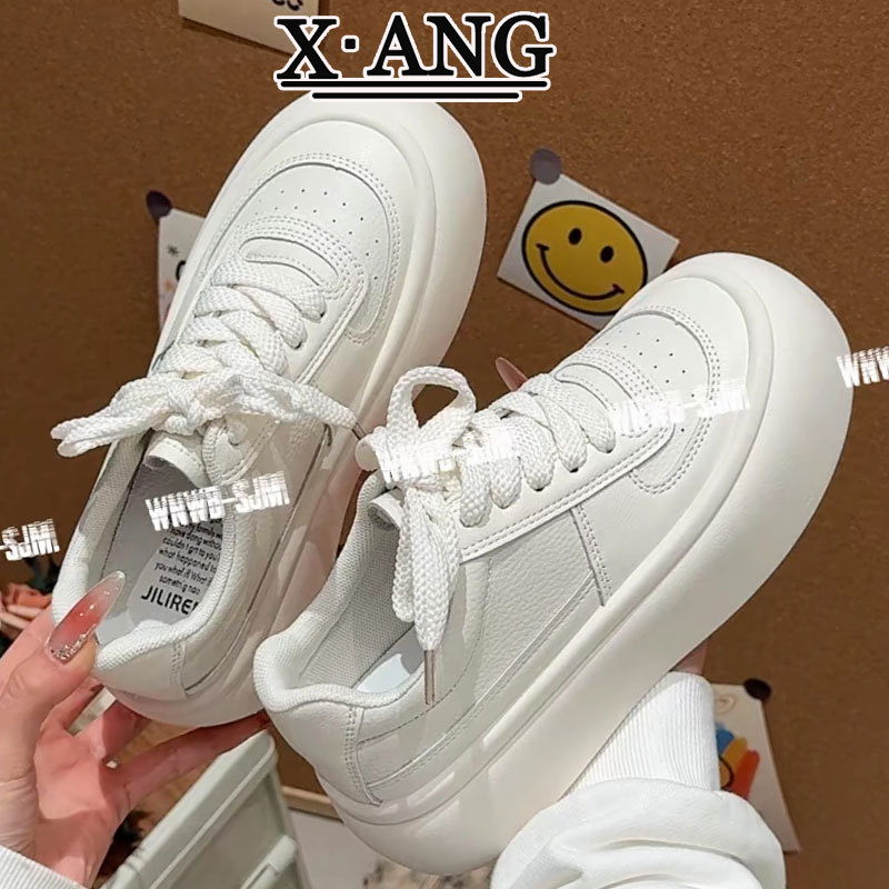 真皮7cm内增高德训鞋女鞋2025春夏季新款百搭厚底休闲运动阿甘鞋详情9