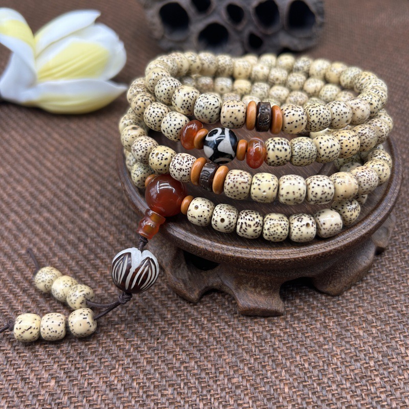 新中式星月菩提手串男女款寿山石度母配饰星月菩提根文玩佛珠手链详情6