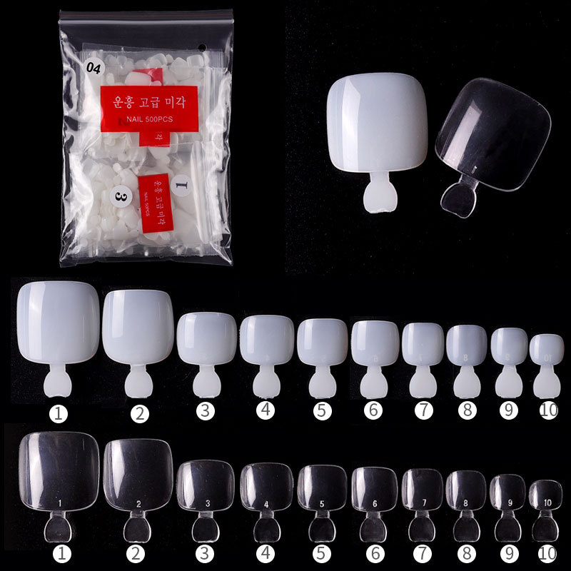 Cross-border best-selling nail art pieces, toenails, false nail patches, 500-piece set, natural color nail pieces manufacturer wholesale shanilak pic 9