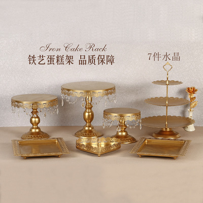 欧式蛋糕架婚庆甜点糕点蛋糕托盘婚礼甜品台摆件摆件点心架13件套详情6