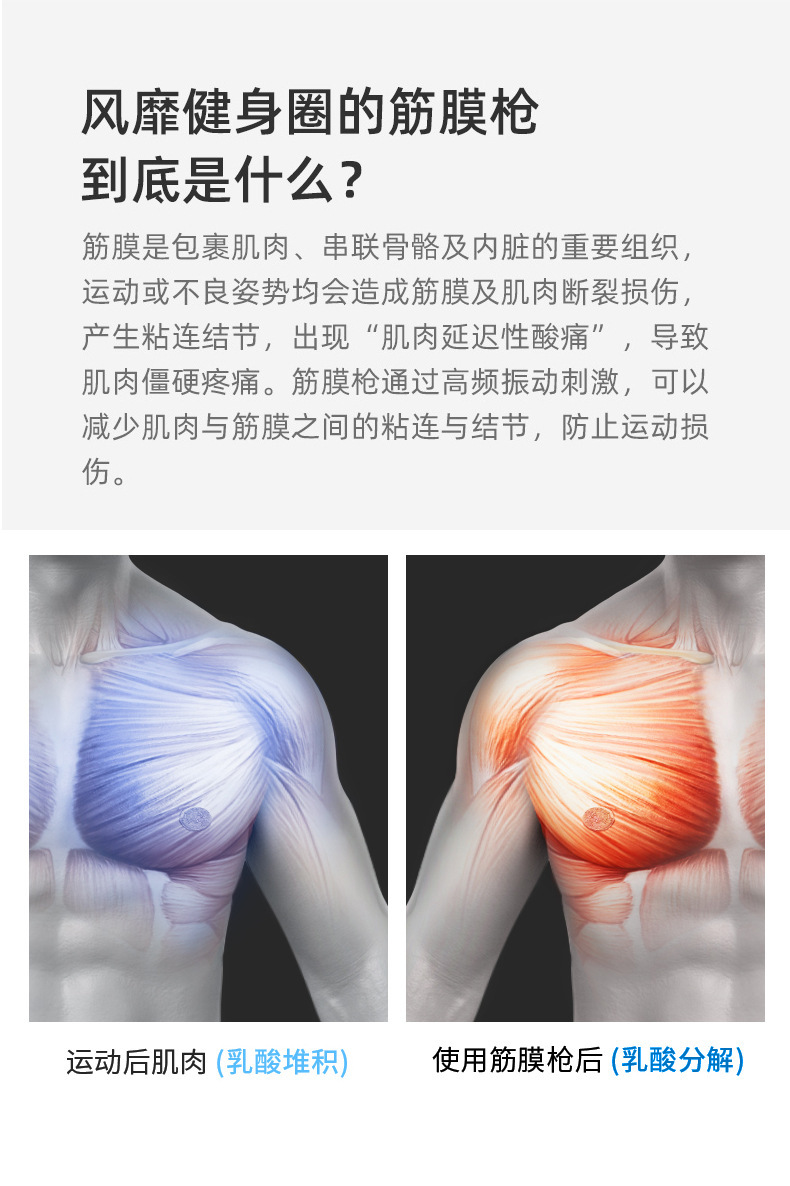 8890三角筋膜枪十二种头充电跨境电动肌肉按摩枪放松健身按摩器详情4