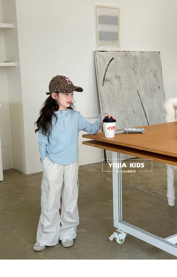 女童T恤春季2025新款韩范修身小女孩连帽上衣儿童长袖春装详情36