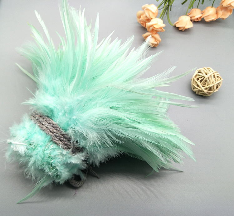 Dyed chicken feathers 4-6, white pointed, colored feather ornaments, corsages, headwear, hat flowers, dream catchers, cat teasing sticks materials pic 23