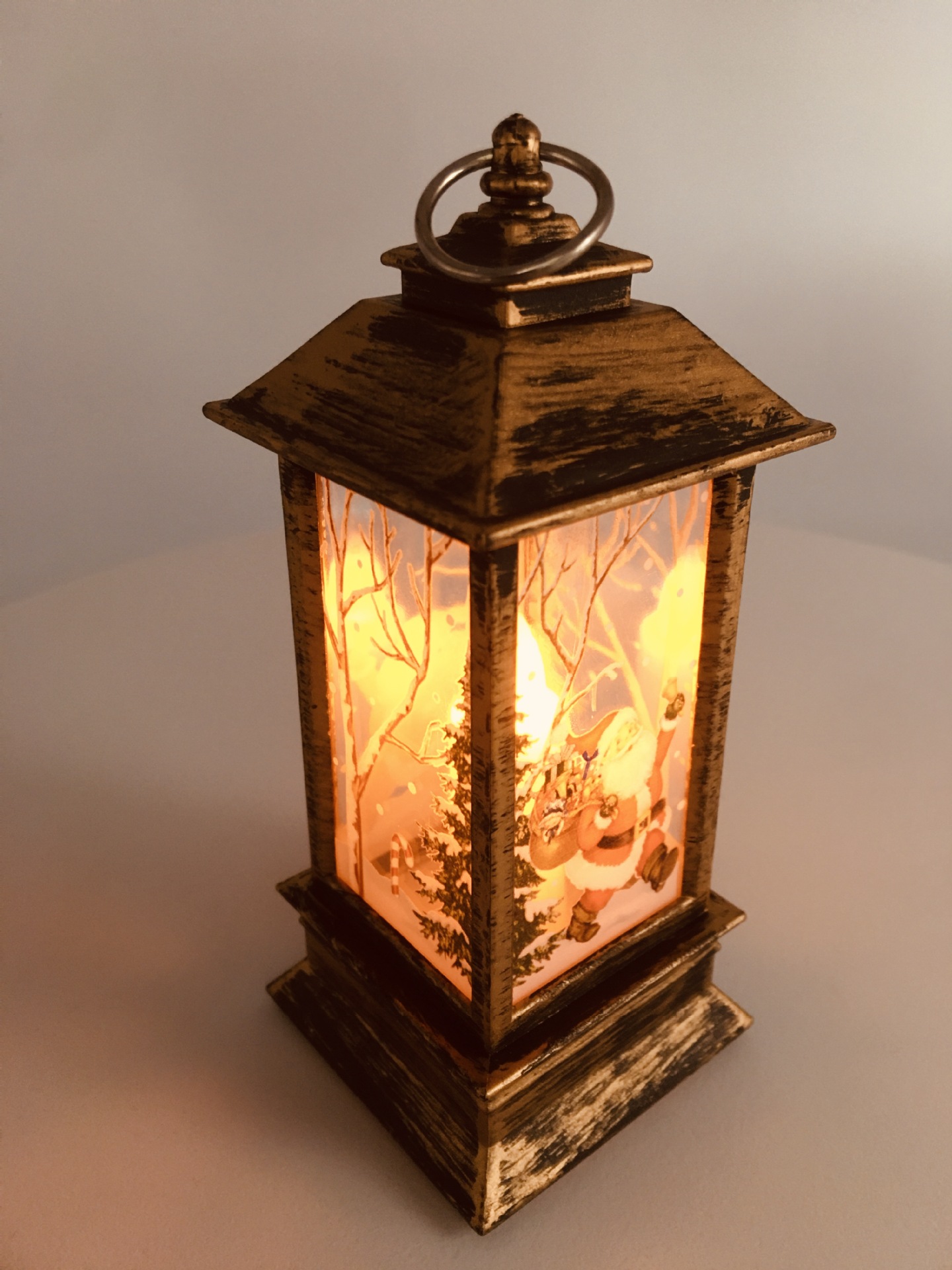 2021 New retro small square wind lamp, Christmas gift and handicraft, night light, LED snowman for the elderly, decorative lamp pic 2