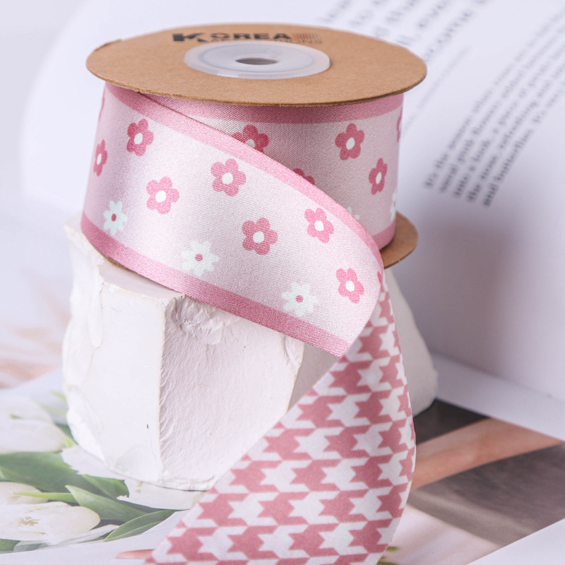 AB side small floral patterns, thousand bird patterns, printed webbing, flower gift packaging, DIY hair accessories, bow bag decoration pic 15
