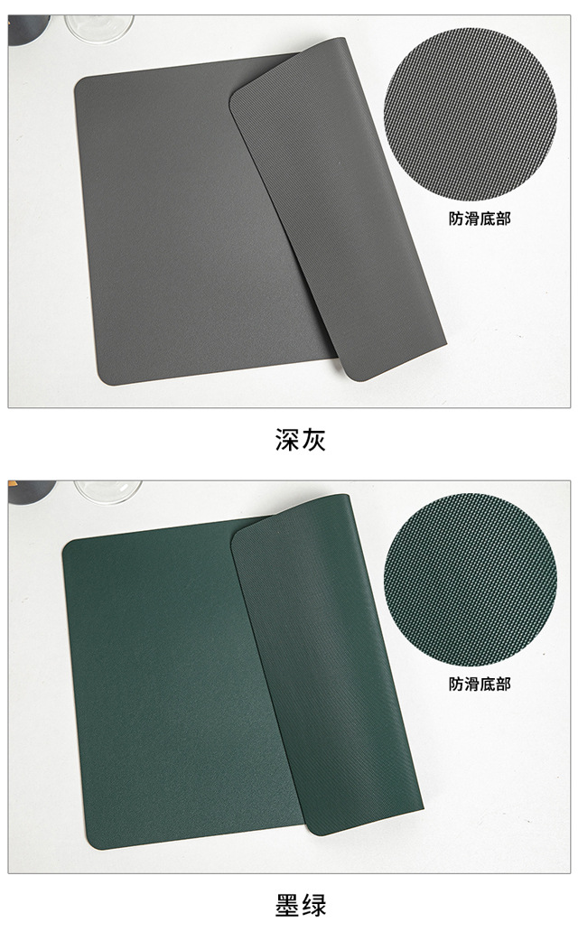 Creative Nordic-style square anti-slip bottom leather placemats, waterproof and oil-proof Western-style heat insulation pads, household heat-resistant pads pic 11