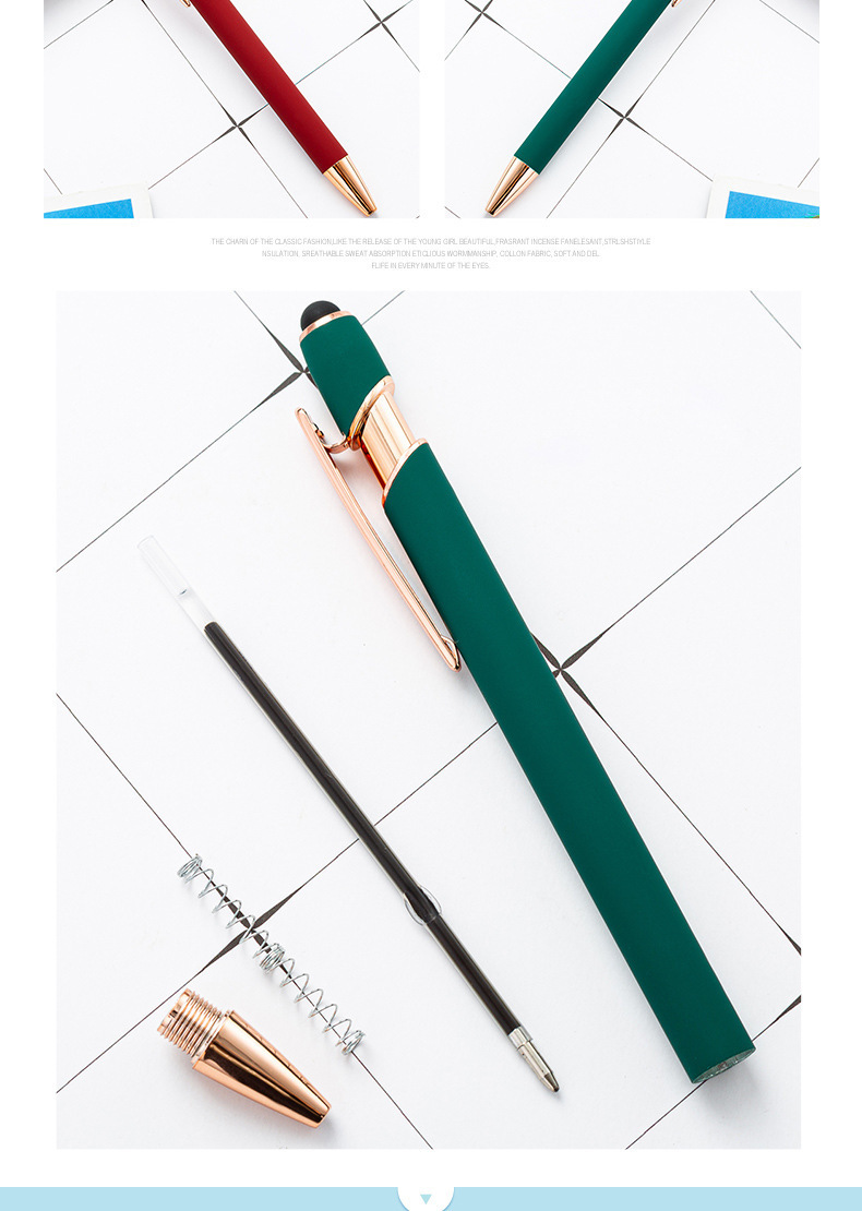 Multi-functional capacitive ballpoint pen, press metal pen, business oil pen that can print logo, press aluminum rod touch screen pen pic 23