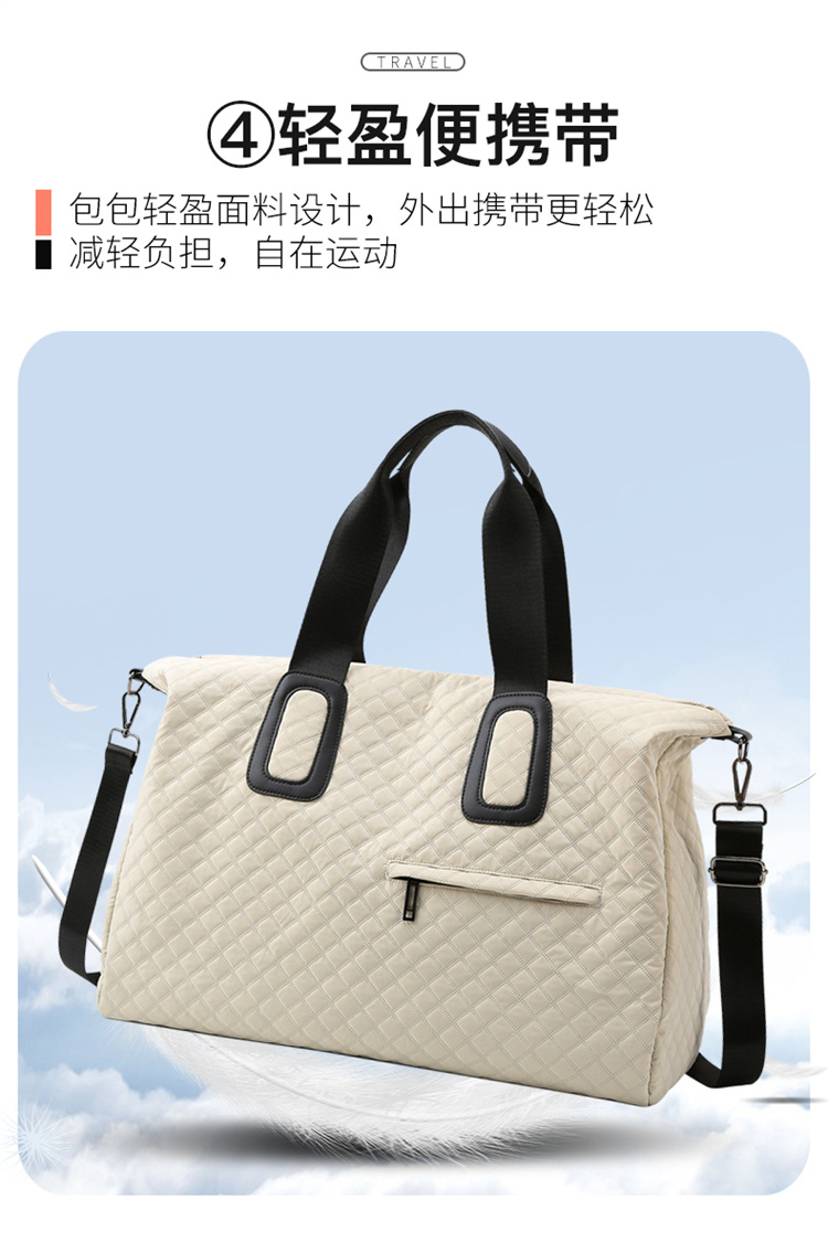 旅游手提包女时运动健身包尚韩版菱格跨境出门短途大容量旅行包详情12