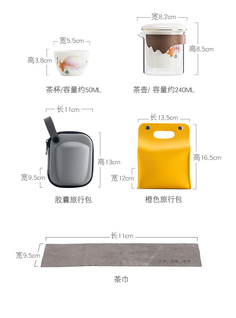 The Wujiang Sheep Fat Jade Porcelain Kung Fu Tea set travel bag is a high-end souvenir for outdoor travel. Wholesale pic 8