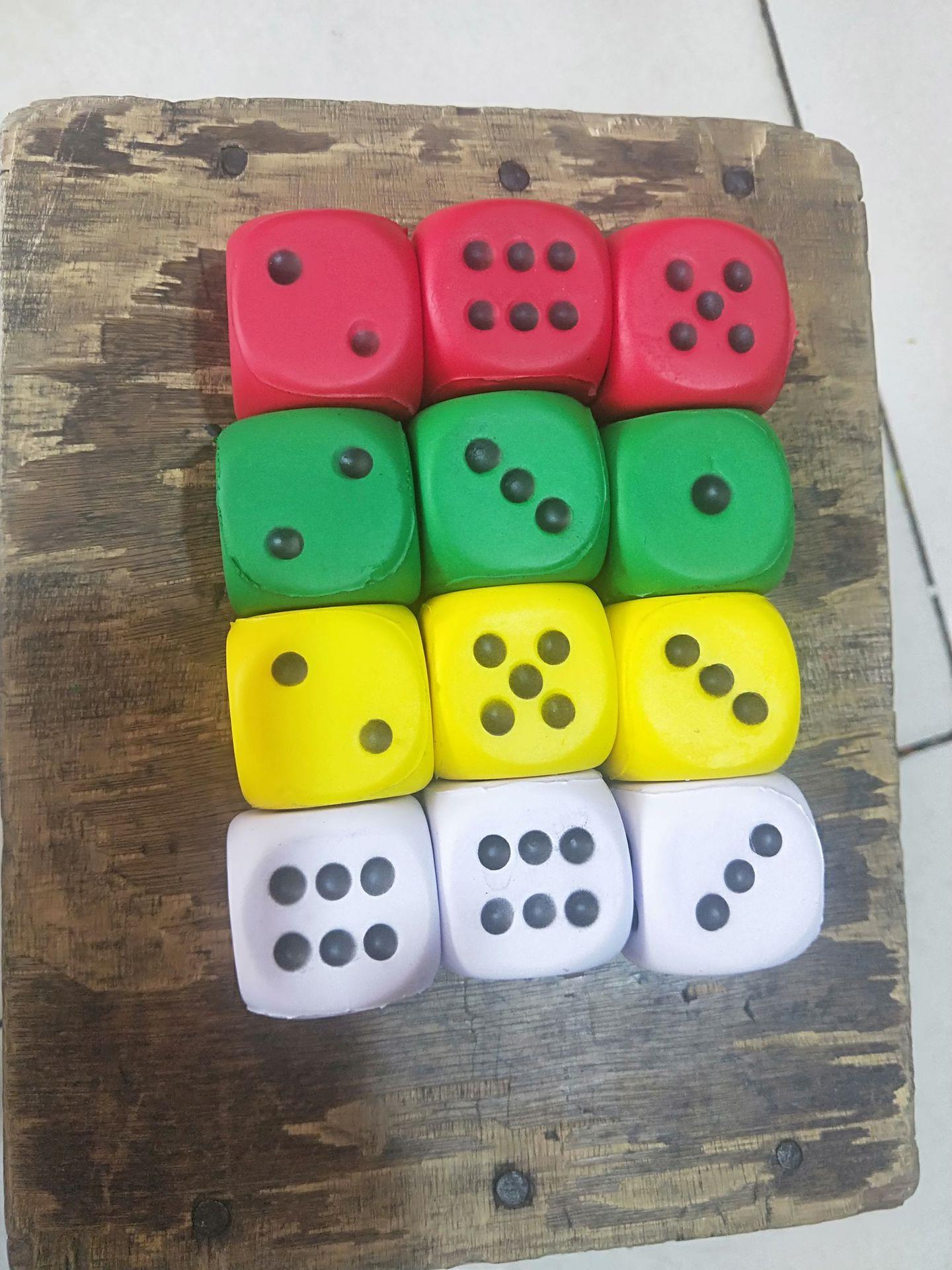 Cross-border factory soft solid dice, pu foam sponge balls, rounded corner squares, large color pieces promotional game handicrafts pic 4
