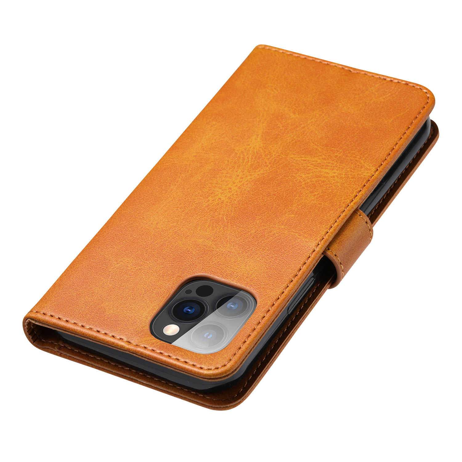 Suitable for iPhone15 wallet case, 8Plus phone case, calfskin genuine leather protective case, and SIM card for iPhone7 pic 25