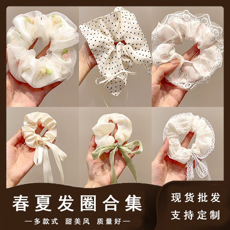 Spring and Summer hair band Collection: Cute trendy hair bands, feminine lace trim hair accessories, sweet and fresh large intestine hair bands pic 11