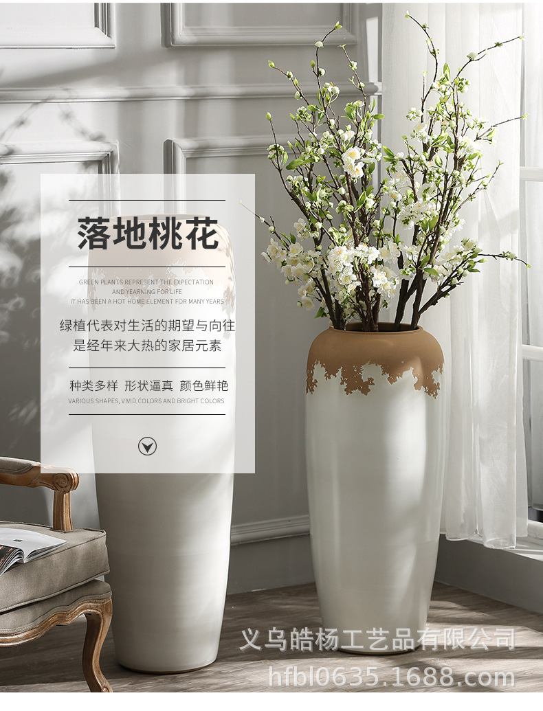 Floor-standing peach blossoms, cherry blossoms, artificial pear blossoms, large living room floor-standing artificial flowers, artificial flower arrangements, dried flowers for home decoration pic 2