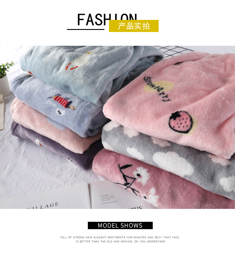 Autumn and winter pajama pants, fairy warm pants, HiDeMi flannel long pants, coral fleece home pants, one-piece consignment pic 11
