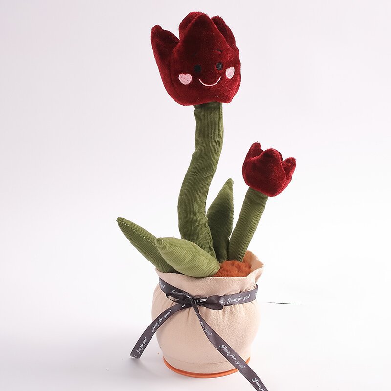 Cross-border new style: dancing and swaying tulip, seductive rose, singing recording, plush toy, cactus pic 4