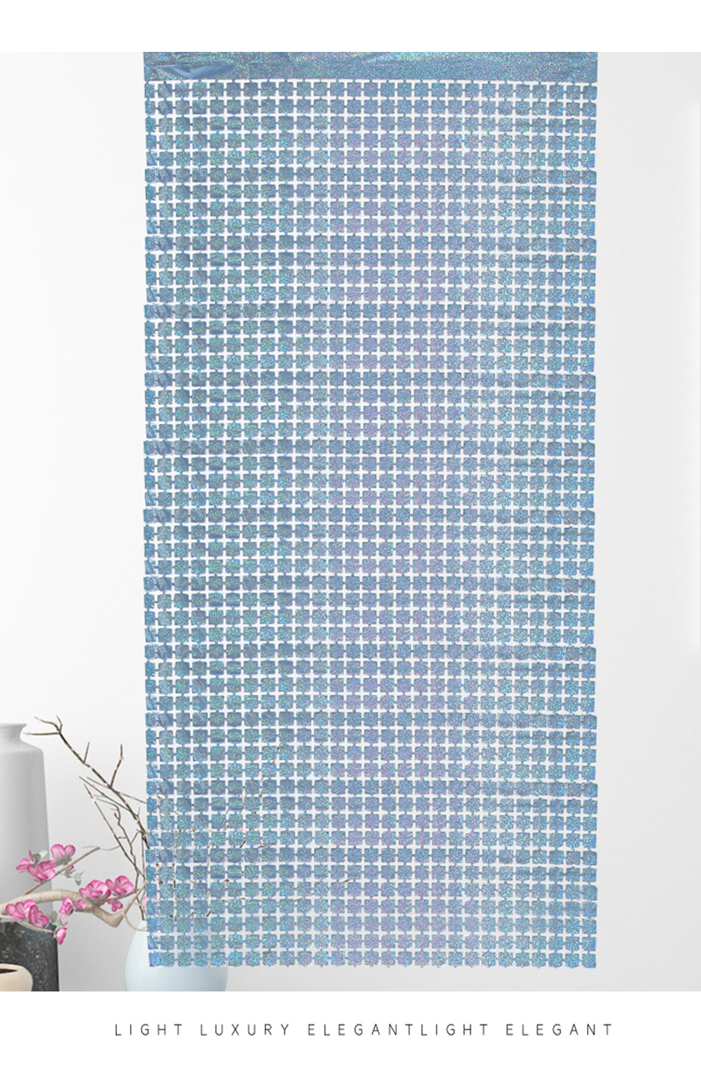 1* 2-meter square rain silk curtain laser party decoration tassel curtain birthday scene arrangement small square rain silk door curtain pic 16