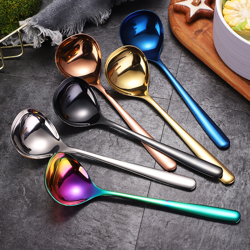 卡通不锈钢餐具勺子叉子创意陶瓷柄可爱儿童勺叉网红ins家用汤勺详情22