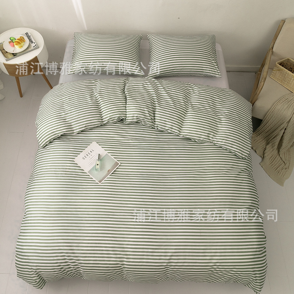 Cross-border supply Amazon best-selling bedding two-piece set, duvet cover, pillowcase, checkered and striped three-piece set manufacturer wholesale pic 14