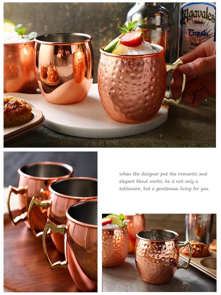 304 stainless steel drum-shaped cup, creative metal beer mug, rose gold water cup, portable cup, copper cup, water cup pic 9