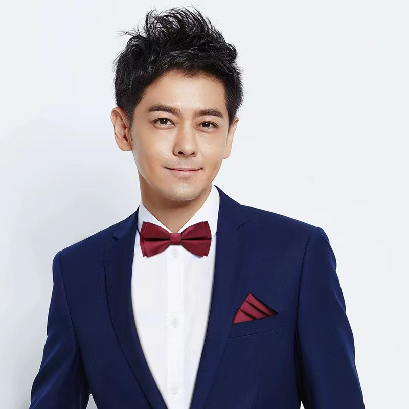 男士纯色双层新郎婚礼领结西装衬衫绅士商务韩版时尚蝴蝶结详情4