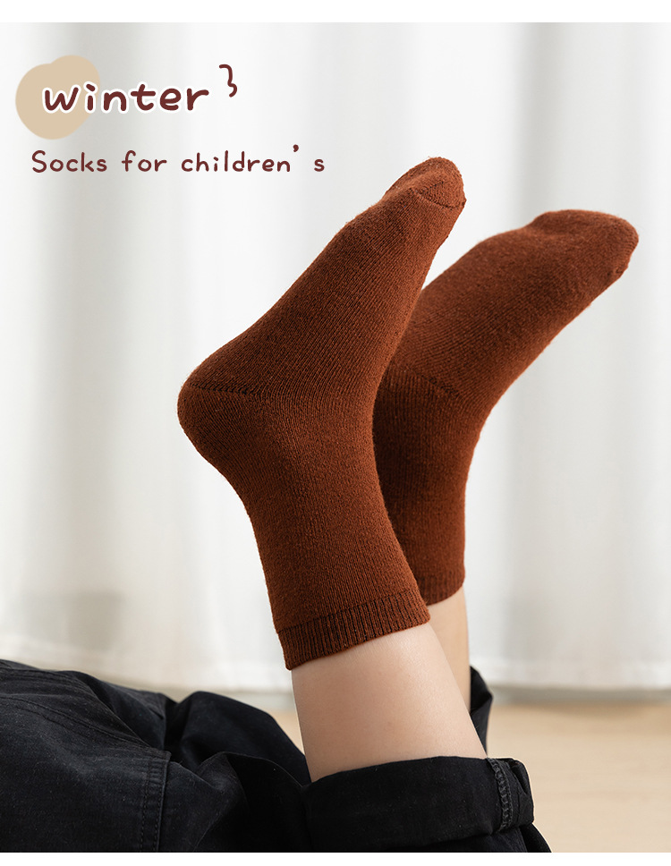 22冬季纯色宝宝棉袜小童加厚保暖毛巾短袜A类加弹男女童毛圈棉袜详情15