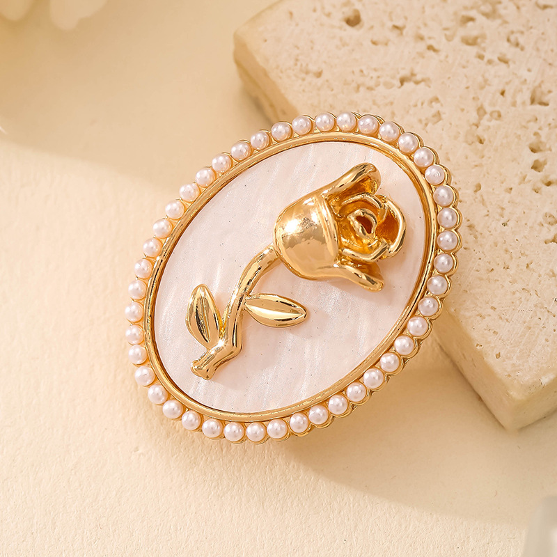 珍珠玫瑰花胸针女精致奢华高级感百搭胸花西装外套衬衫防走光配饰详情5