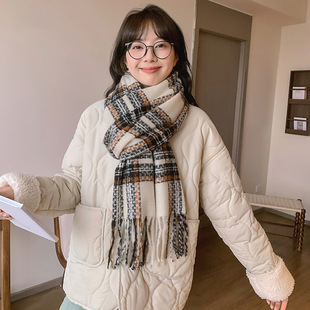 2024新款仙女粉渐变韩系流苏马海毛围巾女冬季保暖围脖仿羊绒围巾详情2