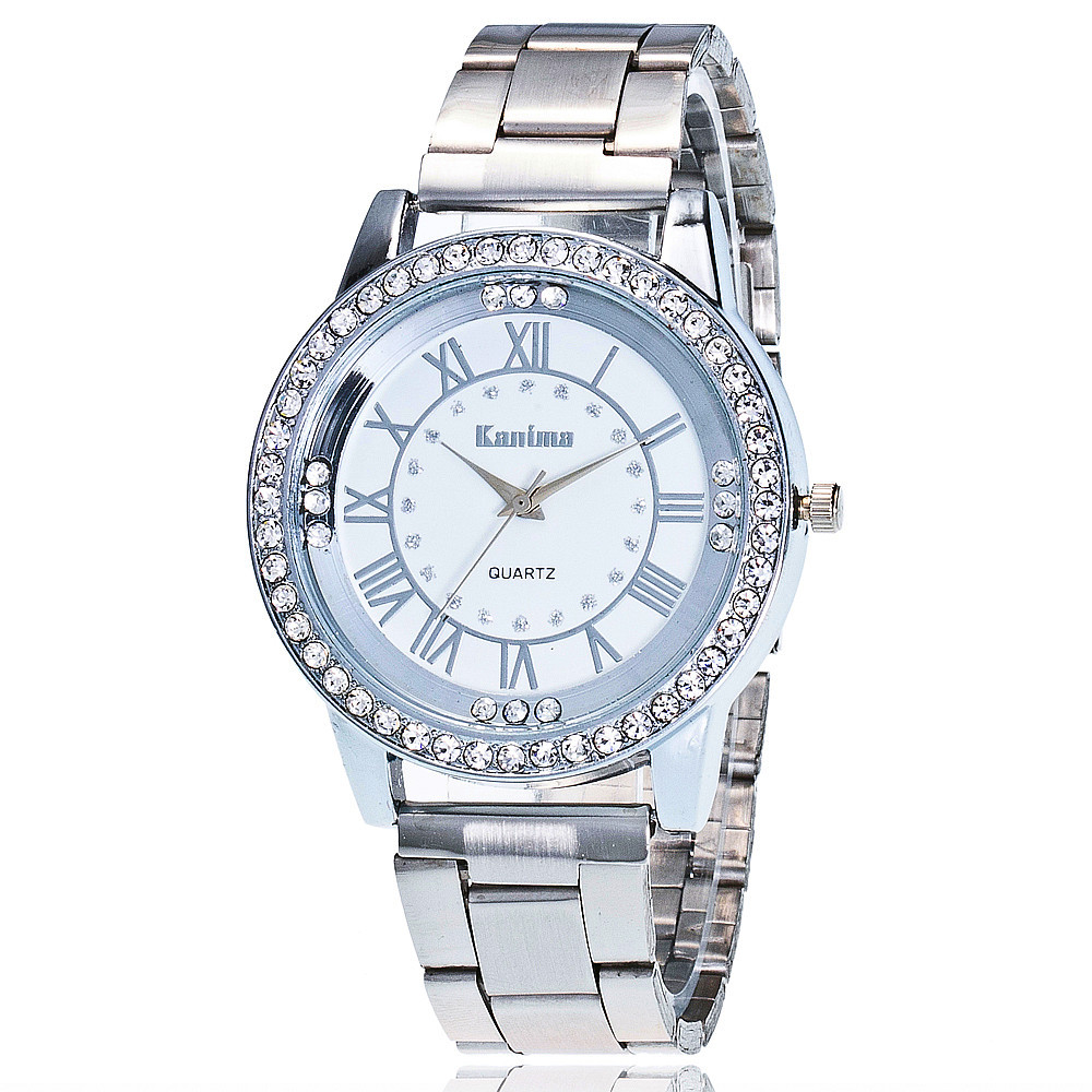 kanima Roman scale personalized diamond-encrusted steel band watch alloy, a best-selling export product for women, factory direct sales pic 2