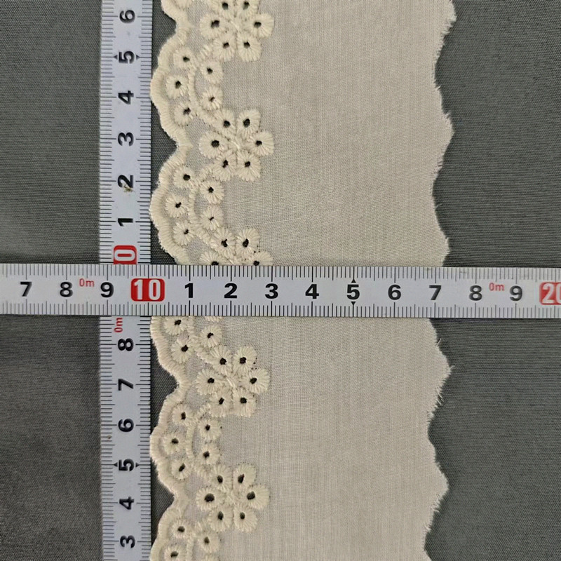 Wholesale of cotton embroidered lace, hollowed-out lace, embroidered skirt hem, clothing accessories, milk silk, perforated, barcode 2.5 pic 20