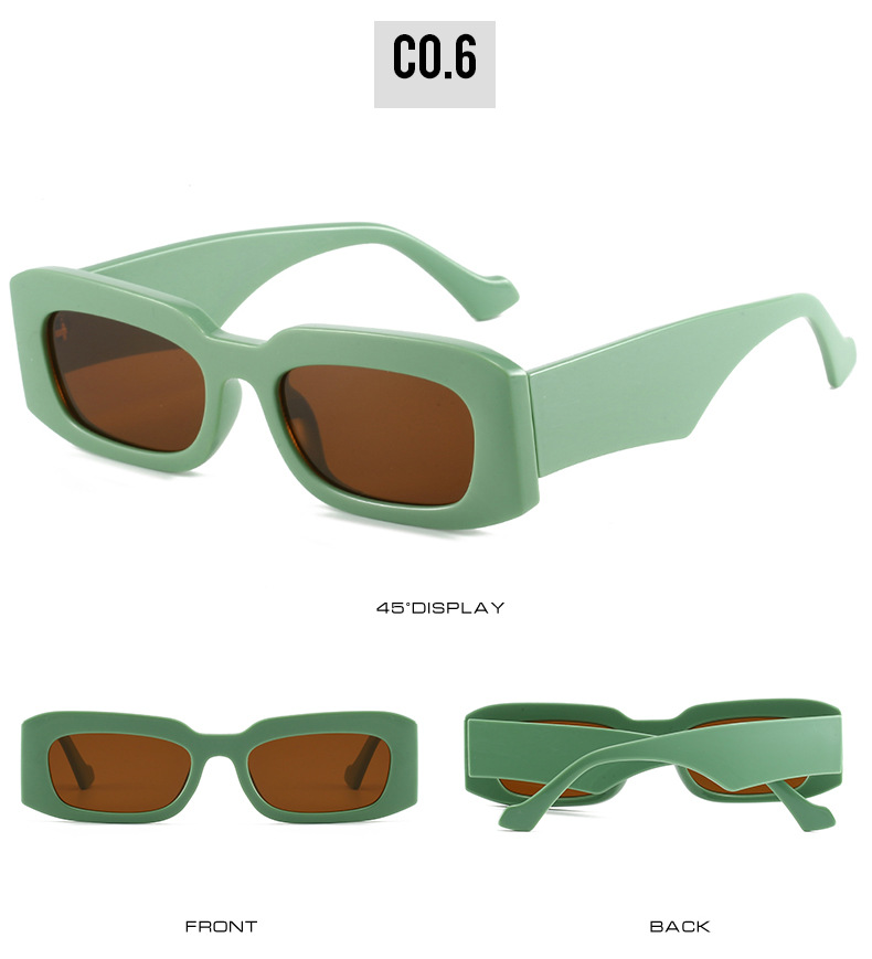 2024跨境新款简约方形太阳镜 欧美时尚品牌CU家爆款矩形百搭墨镜详情12