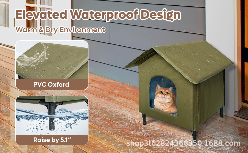 Cross-border amazon hot sale pet supplies casa de calefacción para gatos y perros casa termostática mantener caliente al aire libre impermeable mascotas nido pic 5