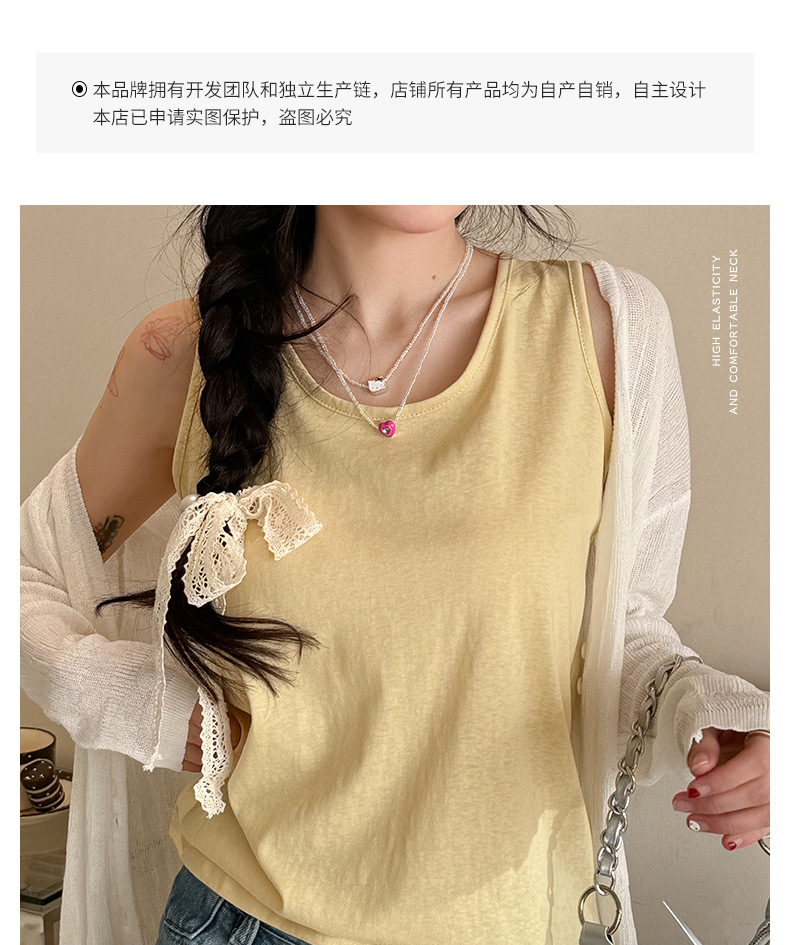 雪花棉春夏季bm慵懒风宽松打底内搭小吊带背心女外穿辣妹无袖上衣详情1