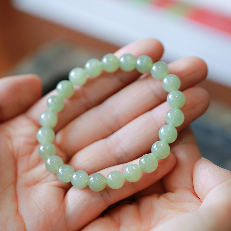 DIY Hetian jade accessories: round beads, loose beads, Qinghai material 108 Buddhist prayer beads, Hetian jade long chain accessories, crystal ornaments pic 13