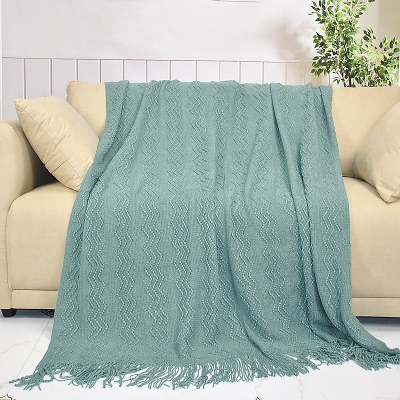 Knitted sofa blanket, Bohemian Nordic style office tassel nap blanket, knee blanket, homestay bed end blanket pic 16