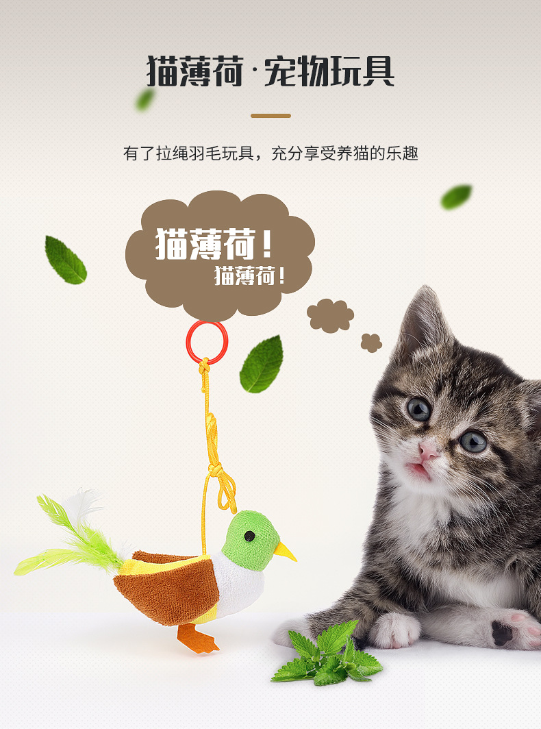 宠物用品宠物用品宠物猫咪玩具批发 吊环拉绳动物逗猫玩具 猫薄荷小鸟猫咪自嗨玩具详情5