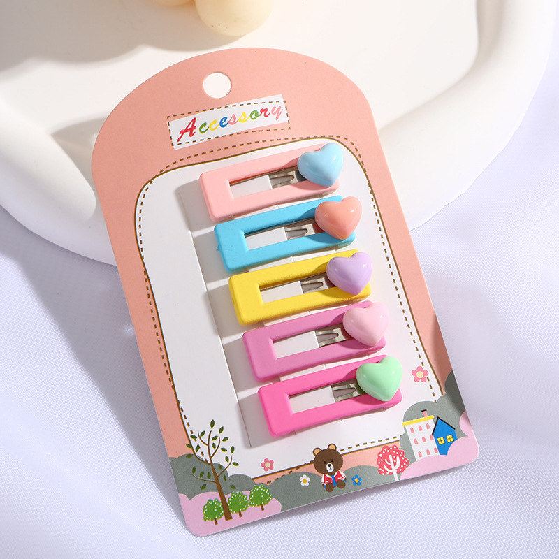 女童彩色多巴胺BB夹宝宝可爱小熊爱心卡通后脑勺碎发夹女孩刘海夹详情13