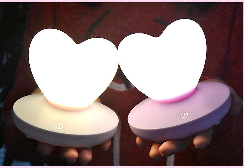 New heart-shaped night light led Cross-border usb creative new and unique silicone ambient light bedside touch light Amazon pic 23