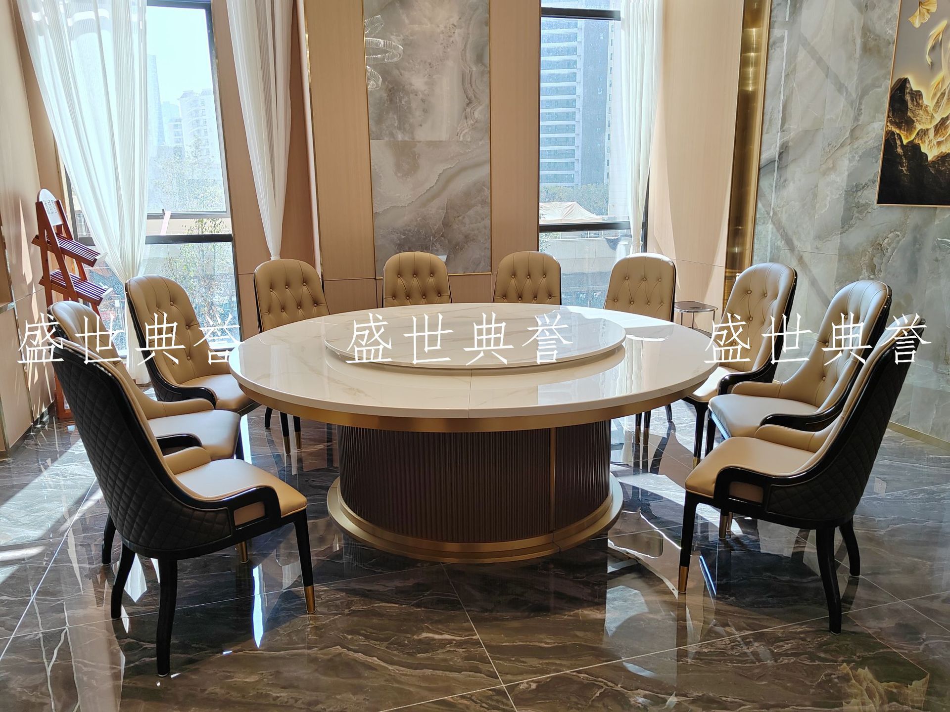 Solid wood dining tables and chairs for five-star hotels in Dalian, modern soft-padded chairs for seafood restaurants, and light luxury solid wood chairs for high-end clubs pic 4