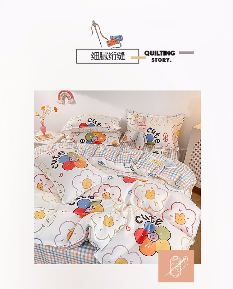Wholesale of new all-cotton four-piece sets, frosted thickened pure cotton bed sheets, bed covers, three-piece sets, gifts, and bedding on consignment pic 11