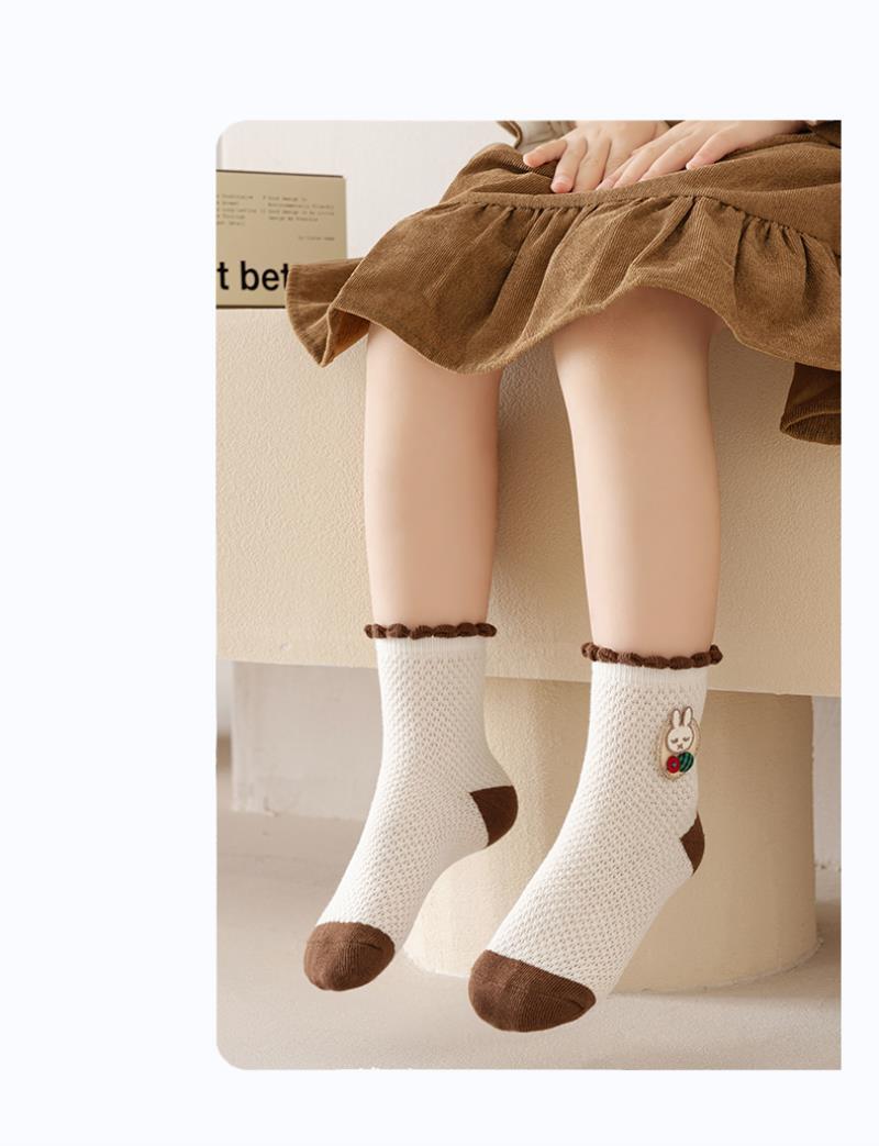 新品袜子女童春秋季儿童中筒女孩中大童抗起球学生薄款卡通棉袜冬详情13