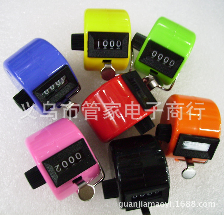 Mini color press manual counter, pedestrian flow statistics counter, hand press counter, 8 colors pic 1