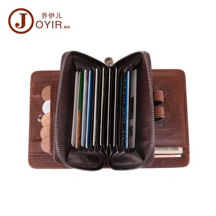 跨境新款男士钱包rfid多卡位休闲复古真皮钱包大容量手拿包零钱包详情10