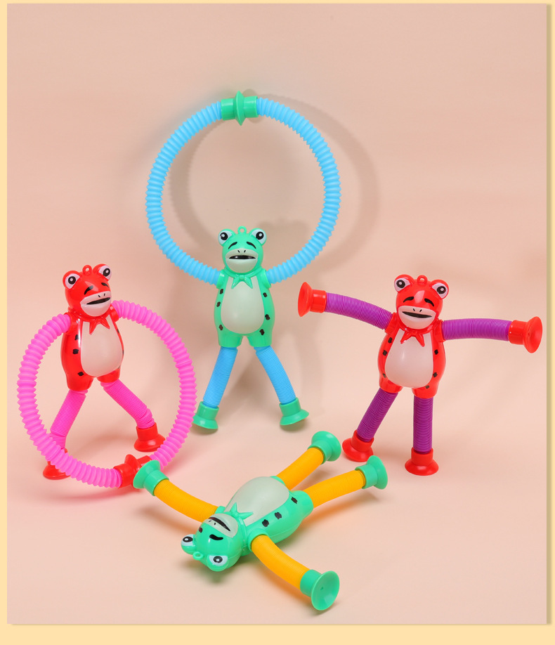 Suction cup Versatile Little Green Kid Cartoon cute telescopic giraffe stress-relieving sensory comfort toy, stress-relieving telescopic toy pic 3
