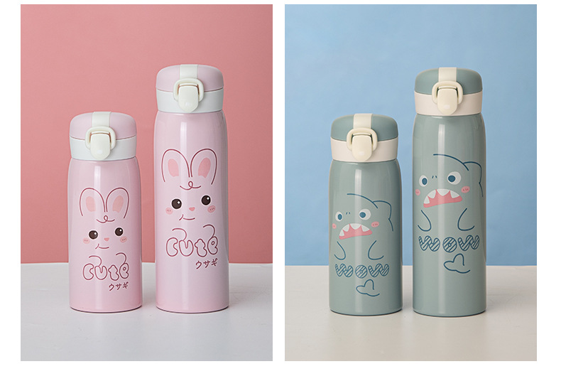 New creative and cute expression bouncy insulated cup, 304 stainless steel student couple cartoon cute direct drinking water cup pic 10